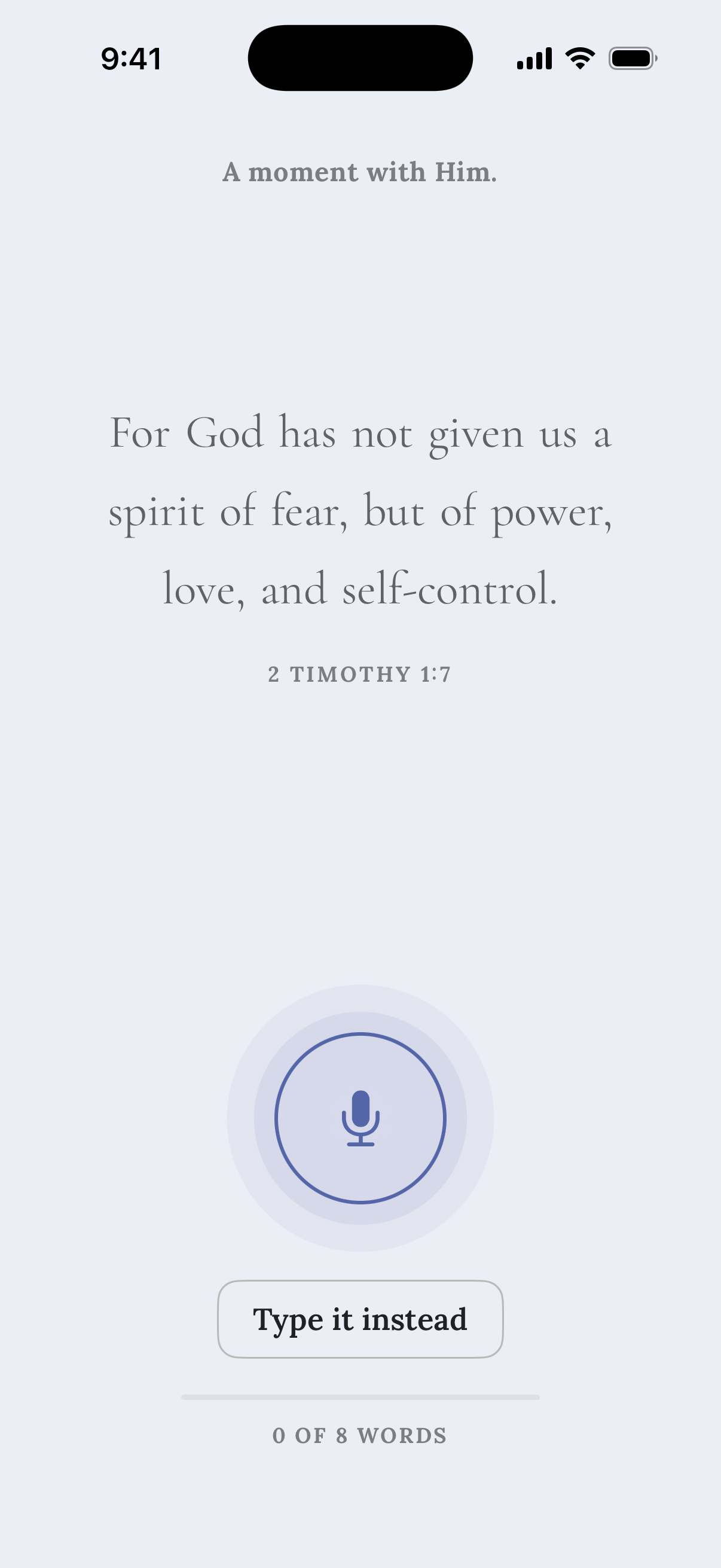 Pause the scroll screen with a verse and microphone